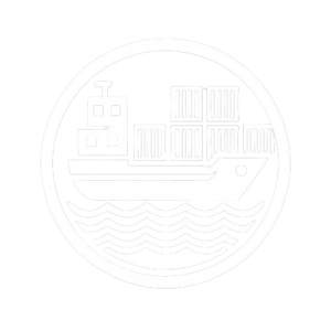DALL E 2024 06 20 22.59.10 A white icon representing international sea freight transport. The icon features a stylized image of a cargo ship with containers with clean and simp removebg preview