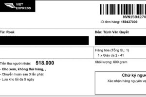 Mẫu phiếu gửi hàng bưu điện điện tử